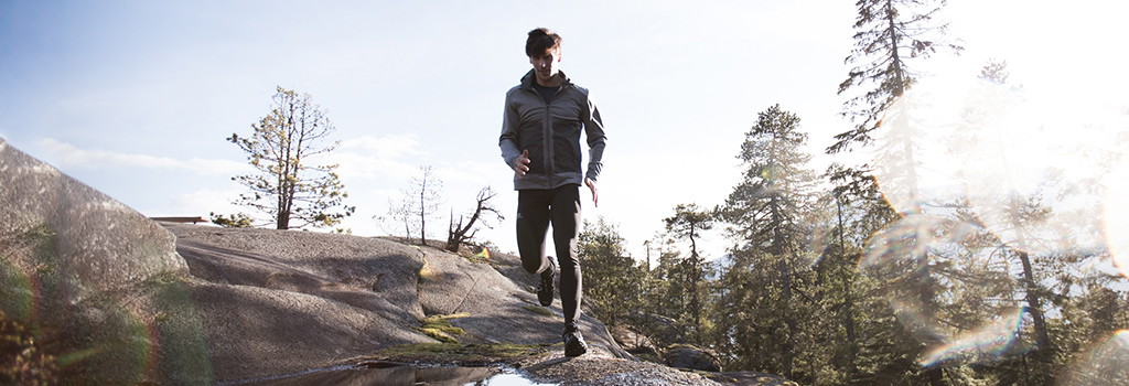 An image of a man on a trail run 