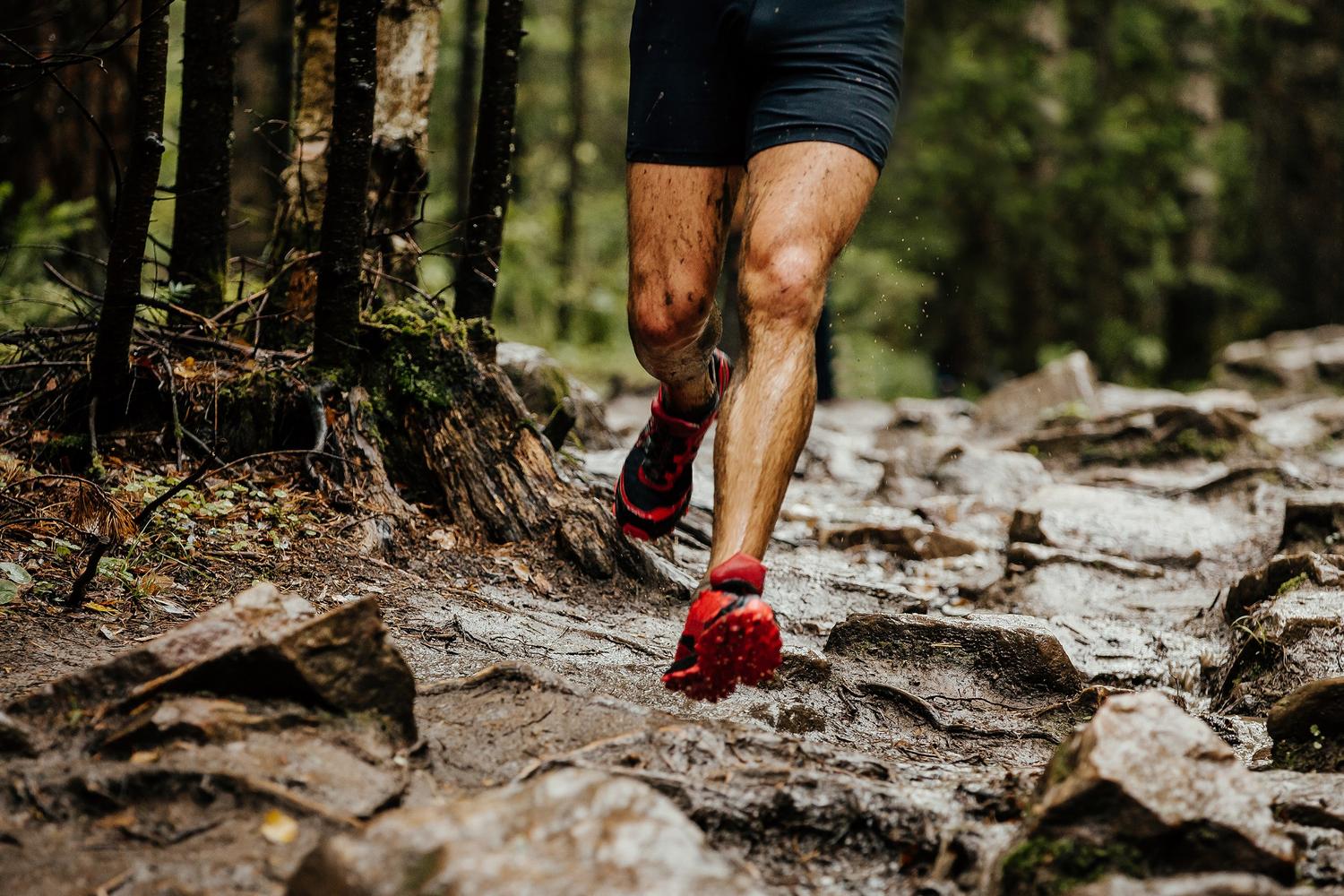 Man fell running in the forest
