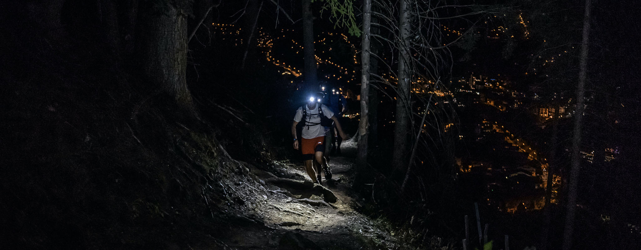 Runner wearing a headtorch