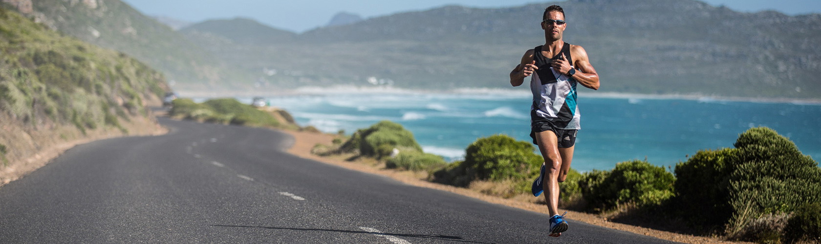 Man road running