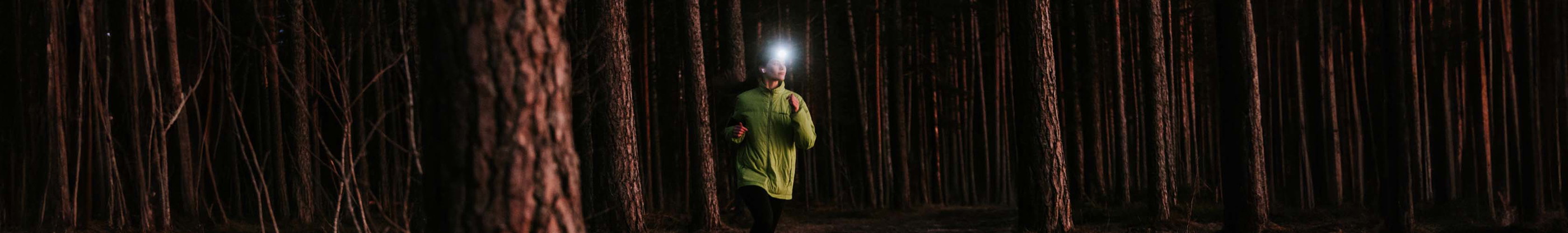 A man wearing hi visibility running gear 