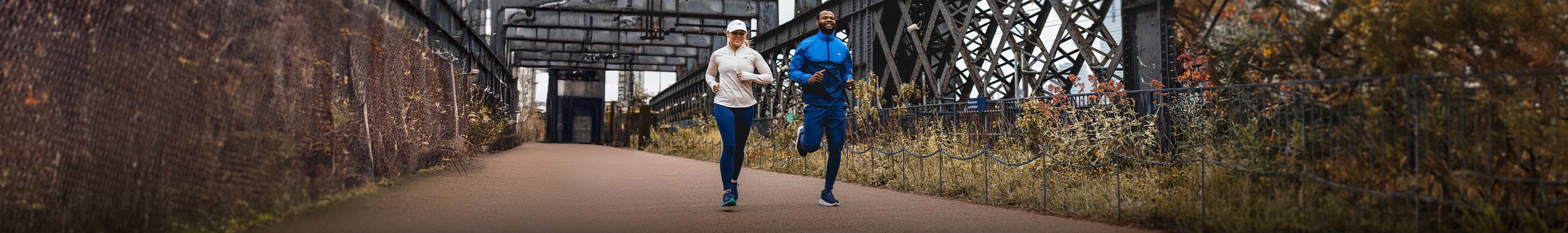 Two friends training for their marathon together 